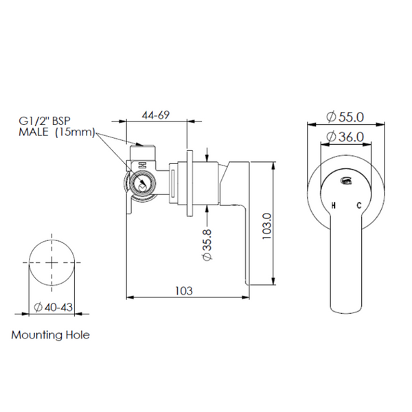 Greens Astro Ii Shower Mixer Trim Set With Mini Plate Chrome