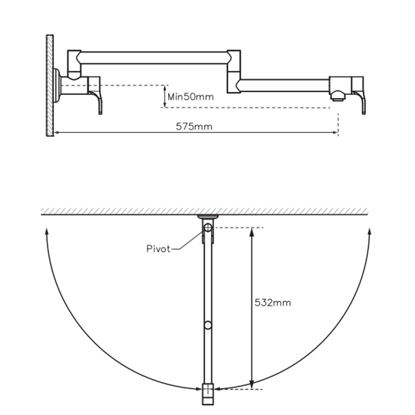 Greens Craft Pot Filler Pvd Brushed Nickel