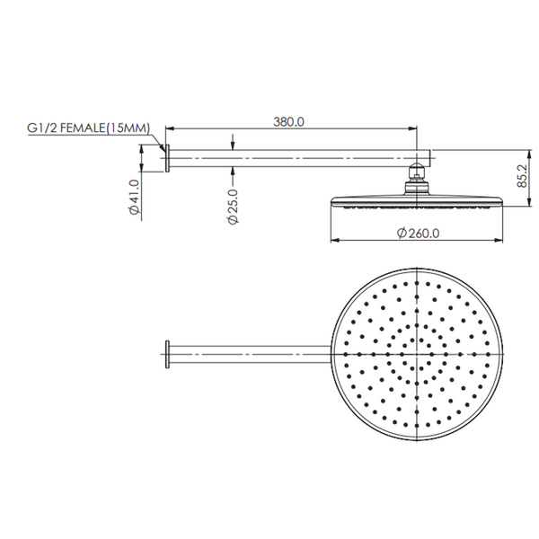Greens Rocco Wall Shower Matte Black