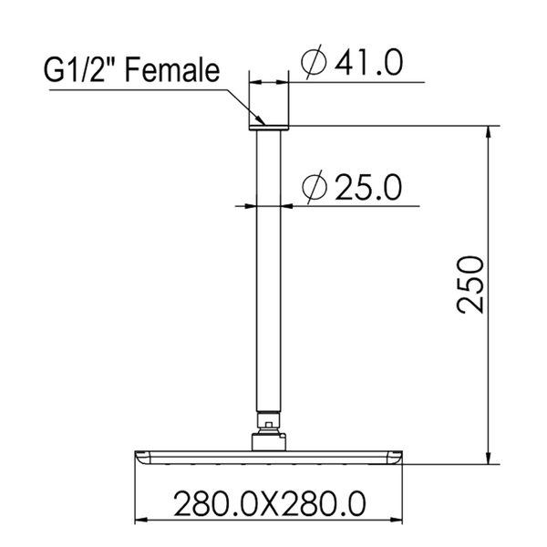 Greens Skyla Ceiling Shower Pvd Gun Metal