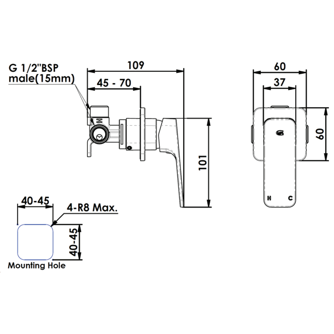 Greens Swept Shower Trim Set Only Pvd Brushed Nickel **Need To Use Lf9514860 Mixer Body**