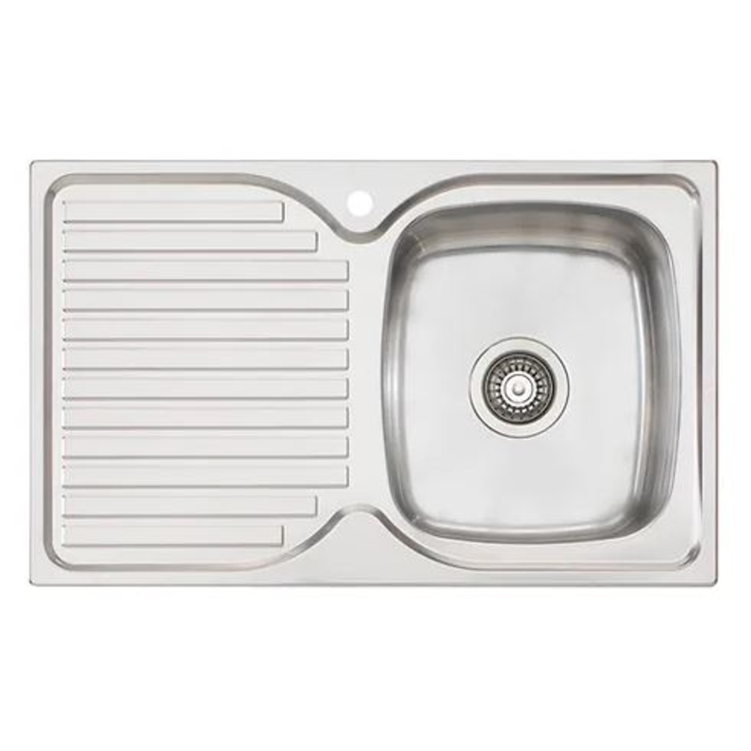 Oliveri Harmony Sink Single Bowl With Drainer 1 Tap Hole – Right Hand Bowl