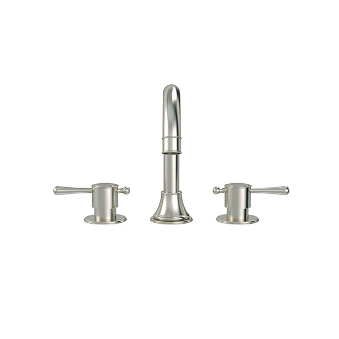 Meir Harrington Three Hole Basin Set With Lever Handle Brushed Nickel