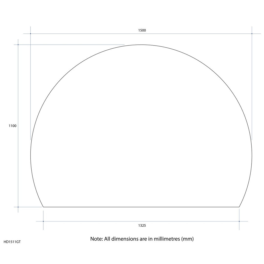 Thermogroup Hamilton D Shaped Polished Edge Mirror 1500x1100mm - Glue-to-Wall
