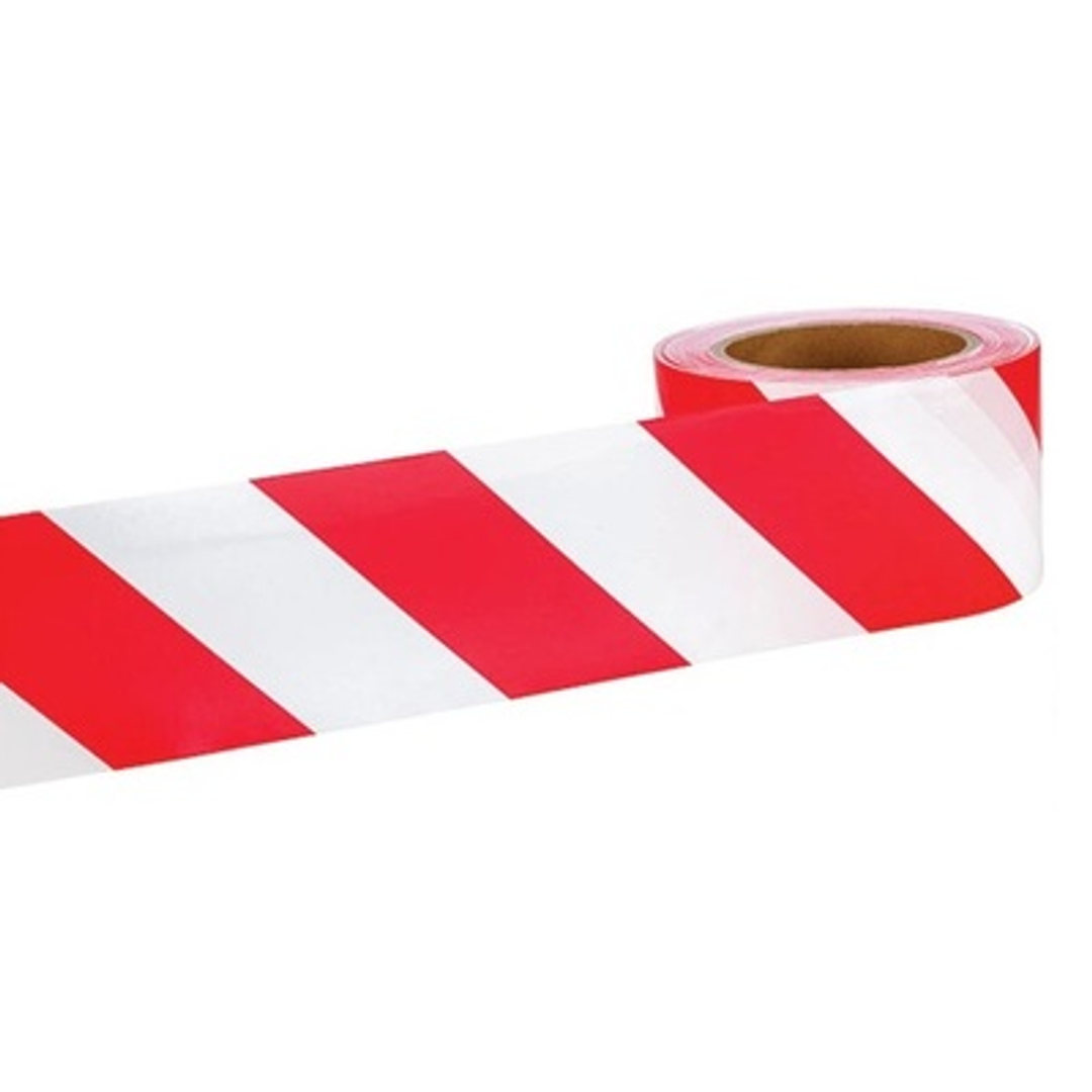 Masonry Safety/Barrier Tape Red/White 50M Roll