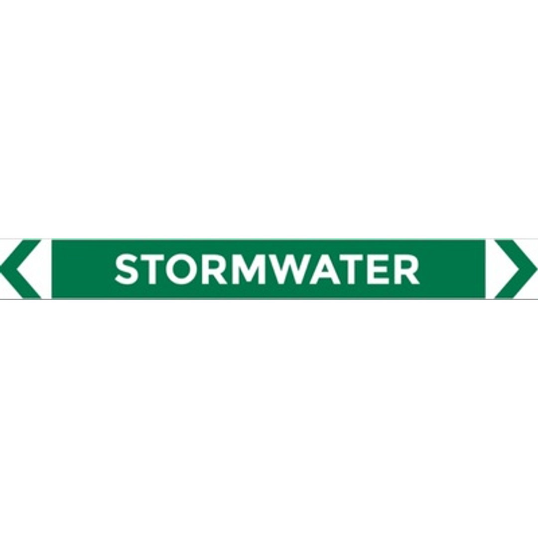 Pipe Marker Sticker (Med) Stormwater Pipe 10 Pack 400Mm X 27Mm