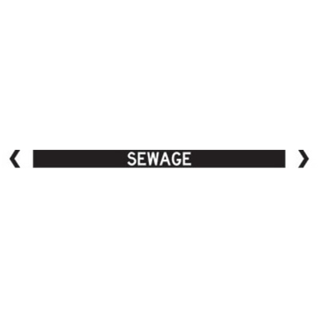 Pipe Marker Sticker (Med) Sewage Pipe 10 Pack5 400Mm X 27Mm