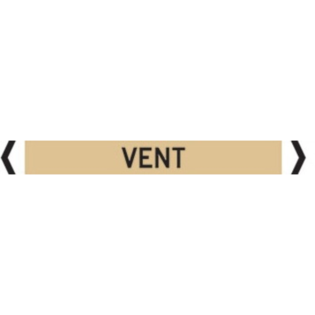 Pipe Marker Sticker (Med) Vent Pipe 10 Pack 400Mm X 27Mm