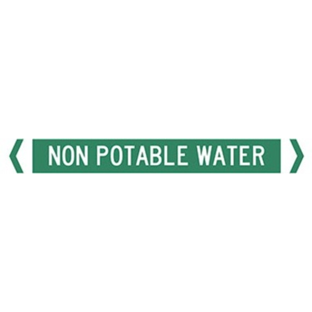 Pipe Marker Sticker (Med) Non Potable Water 10 Pack 400Mm X 27Mm