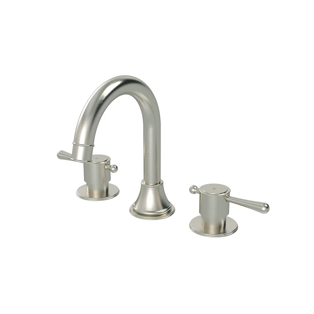 Meir Harrington Three Hole Basin Set With Lever Handle Brushed Nickel