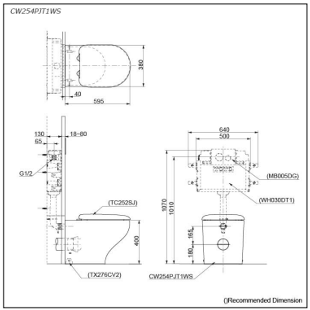 TOTO Hayon Wall Faced Toilet