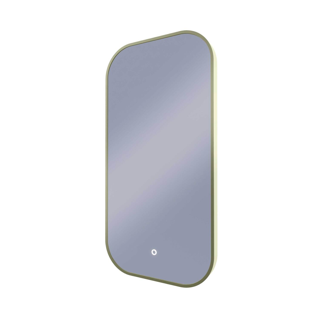 Remer I-Series 450 Soft Rectangle Led Mirror With Demisterbaltic Brass Frame