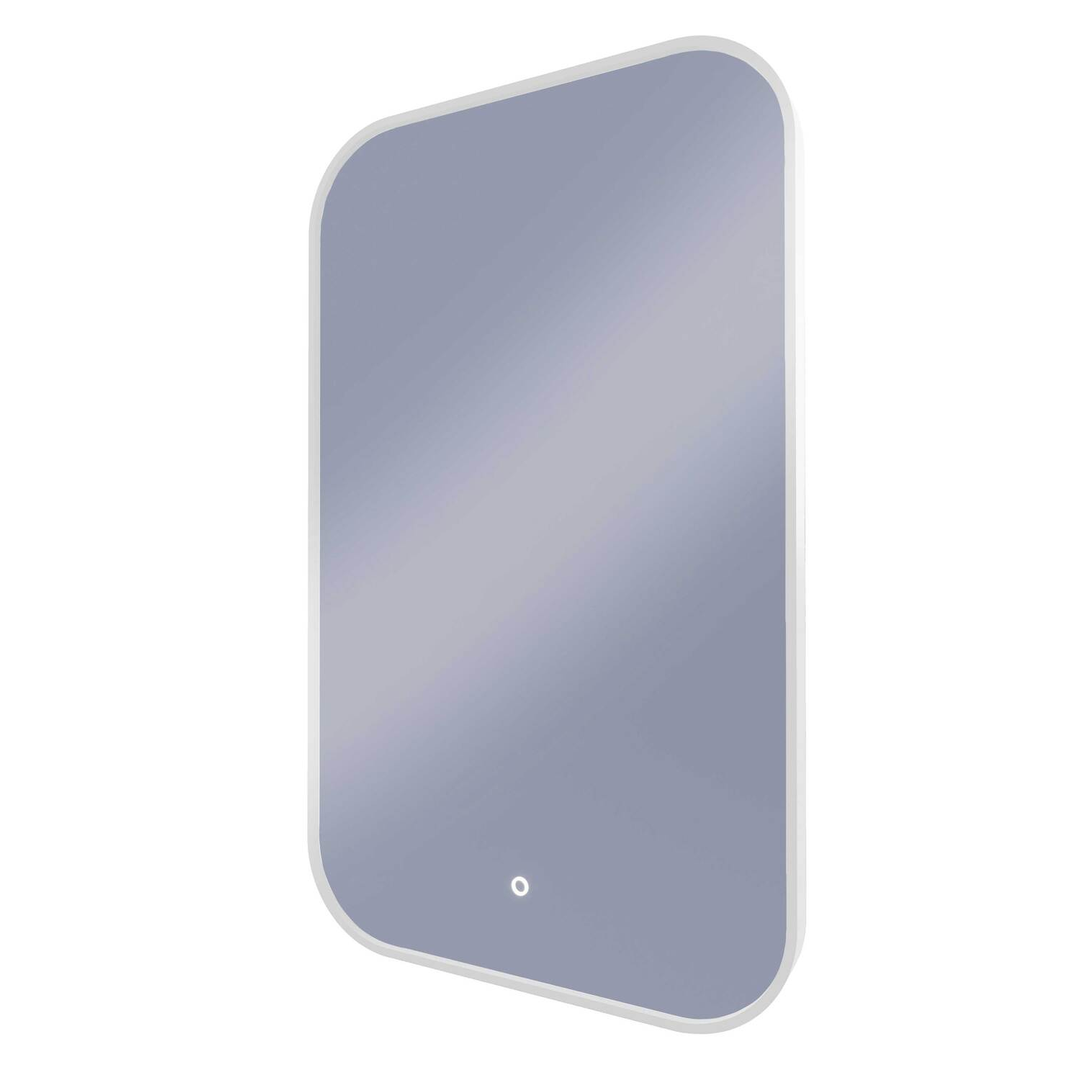 Remer I-Series 600 Soft Rectangle Led Mirror With Demister Milano White Frame