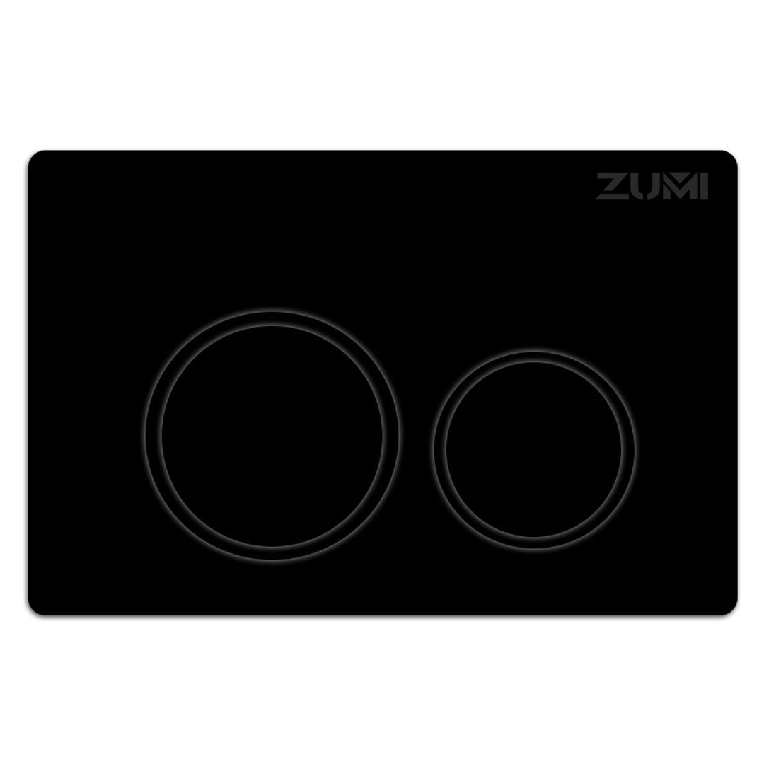 Zumi Venus In Wall Toilet Package Round Abs Black & Chrome Flush Plate