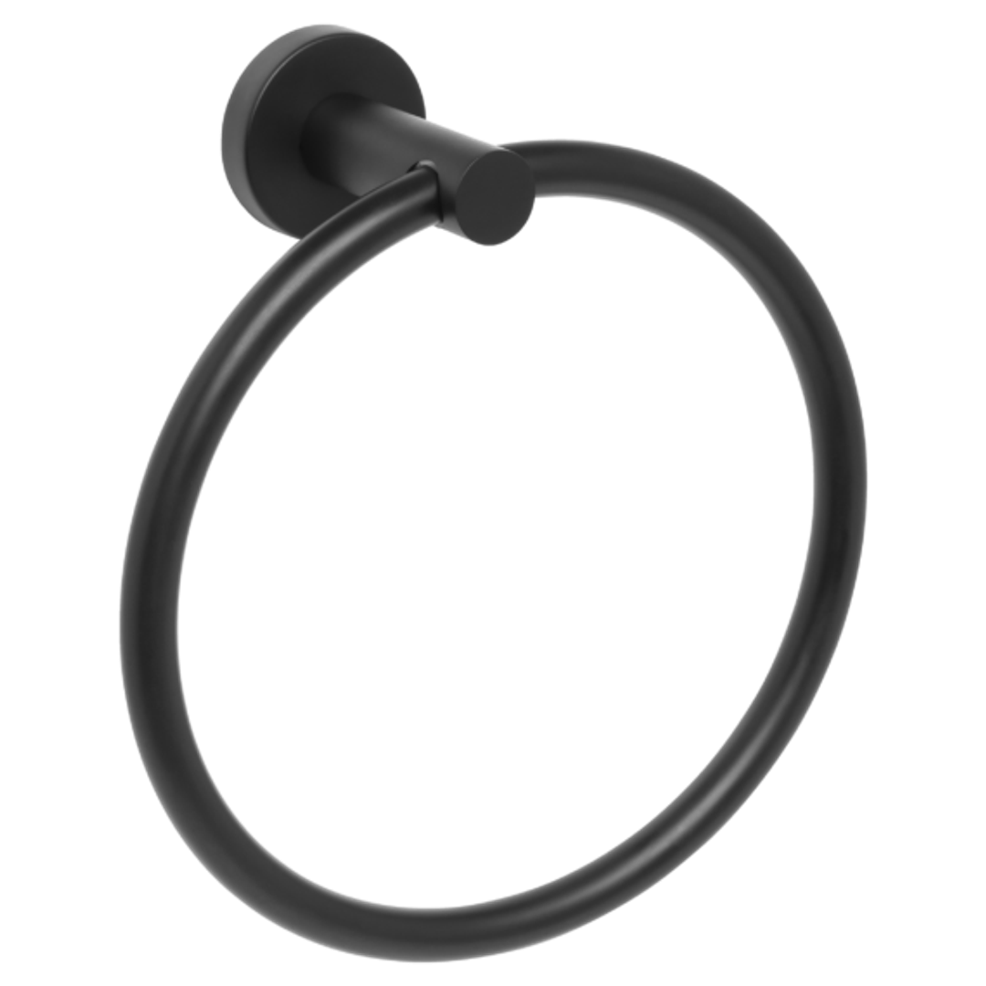 JOHNSON SUISSE VENEZIA TOWEL RING MATTE BLACK