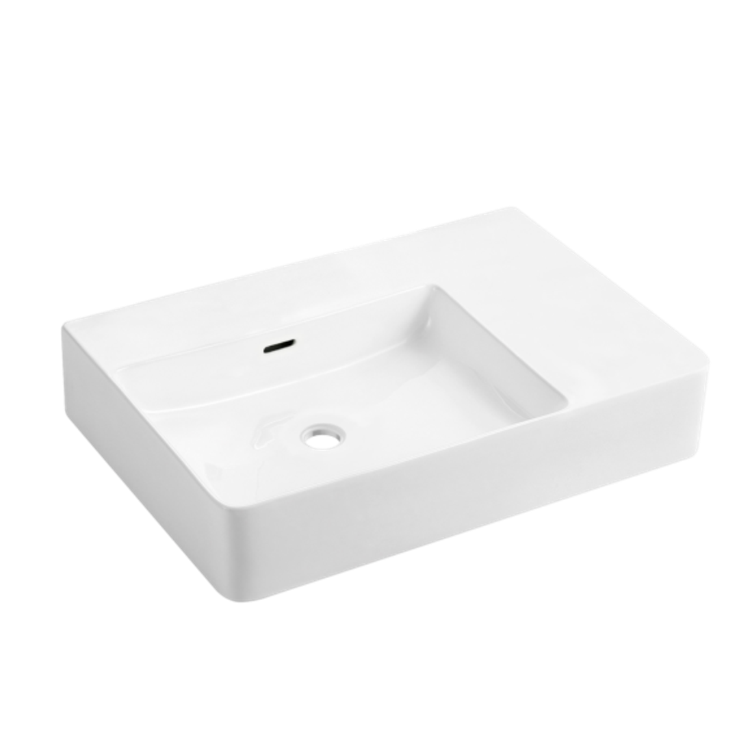 Johnson Suisse Quado Shelf Basin Rh 605X420Mm 0 Taphole Overflow Pw5 Jbsq860R0Pw5