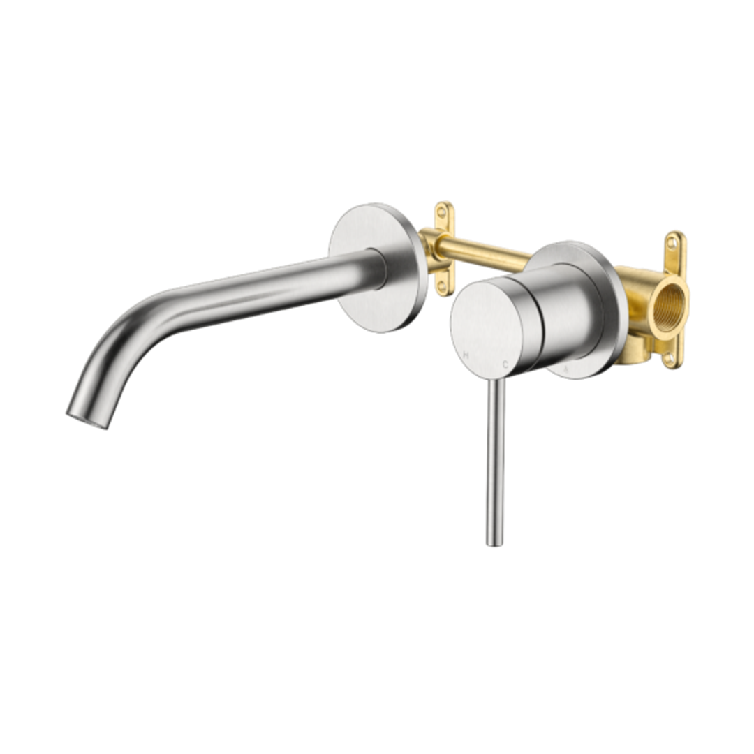 Johnson Suisse Venezia Wall Basin Mixer Kit Complete Brushed Nickel II Lead Free