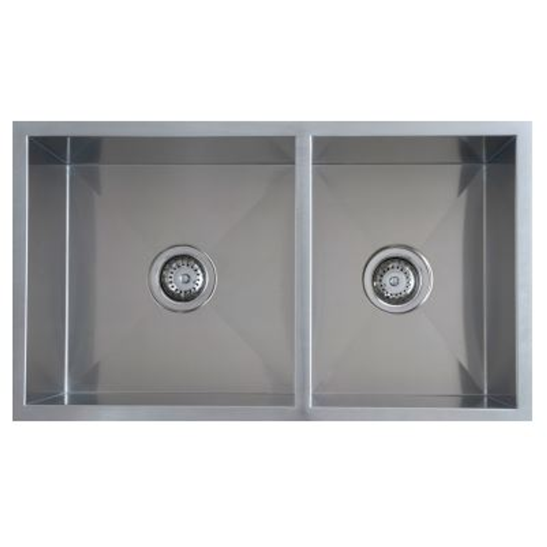 Interchange Uptown 250 1 & 3/4 Double Bowl Sink Radius Corner - 775 X 450 X 250