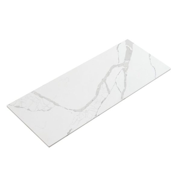 Aulic Pure White Flat Stone Top Only For Double Bowl 1800X460Mm When Bought Alone
