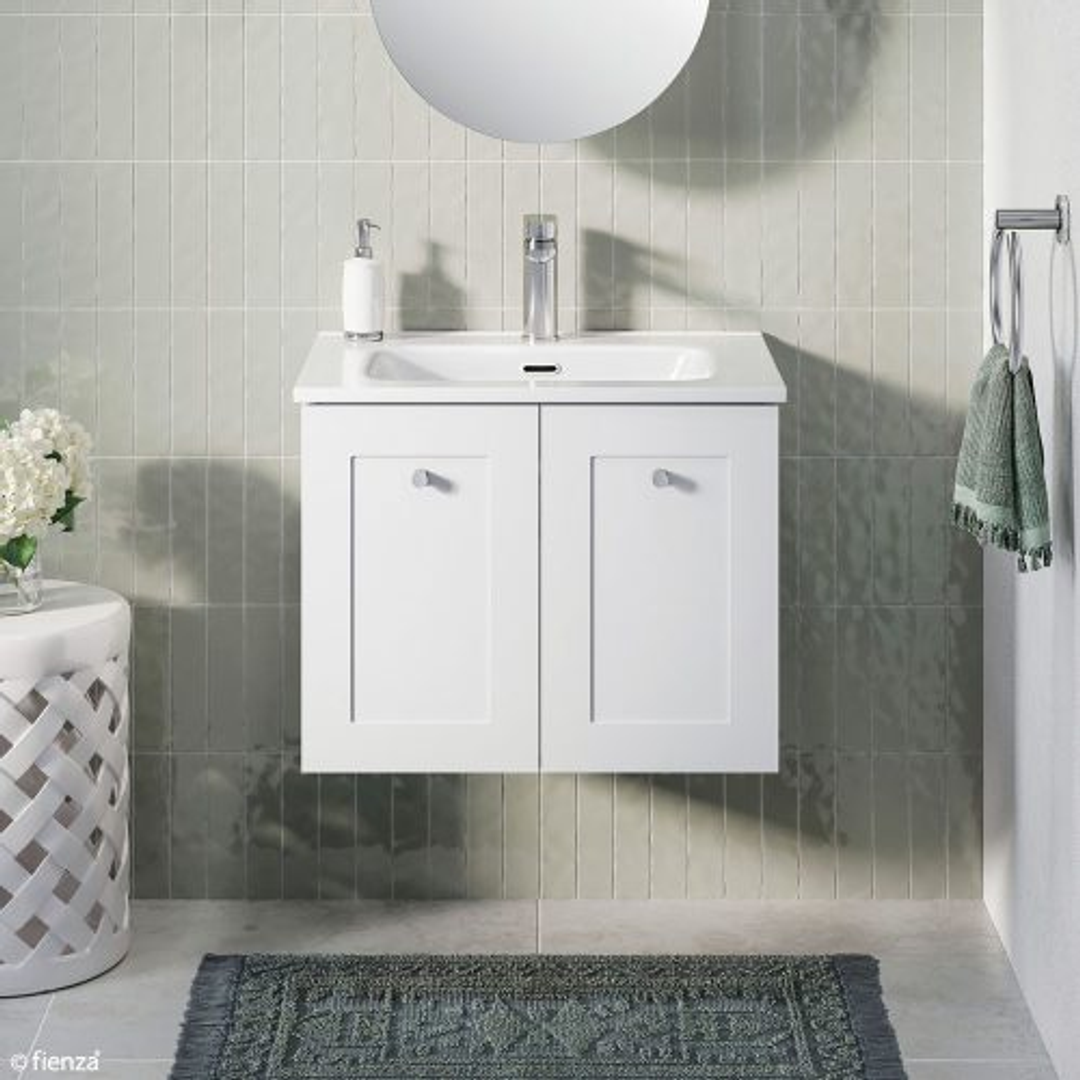 Fienza Joli Ceramic Mila Shaker Wall Hung Cab No Handles 3 Tap Hole - 600mm