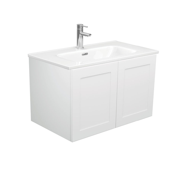 Fienza Joli Ceramic Mila Shaker Wall Hung Cab No Handles 3 Tap Hole - 750mm Left