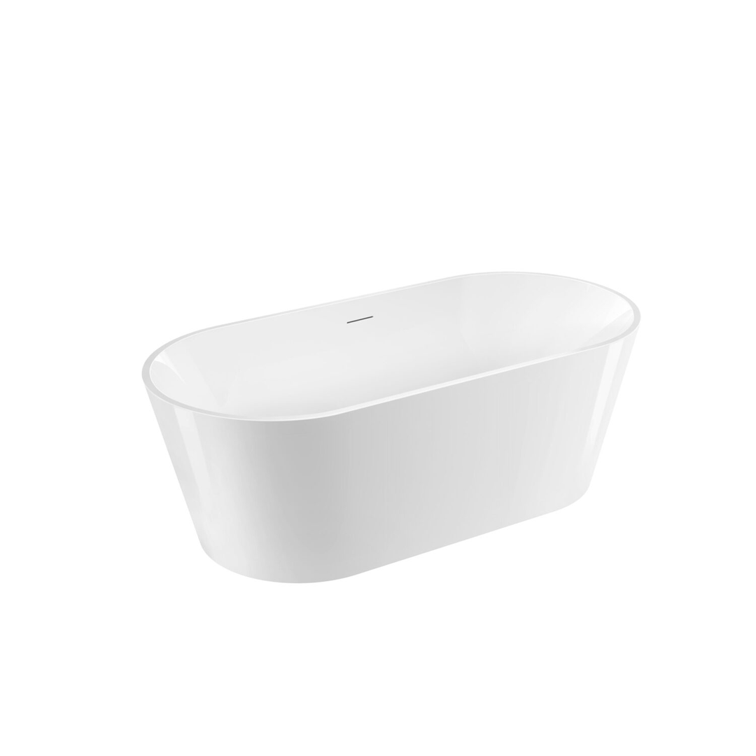 Linsol Joseph 1500Mm Freestanding Bath With Overflow Gloss White