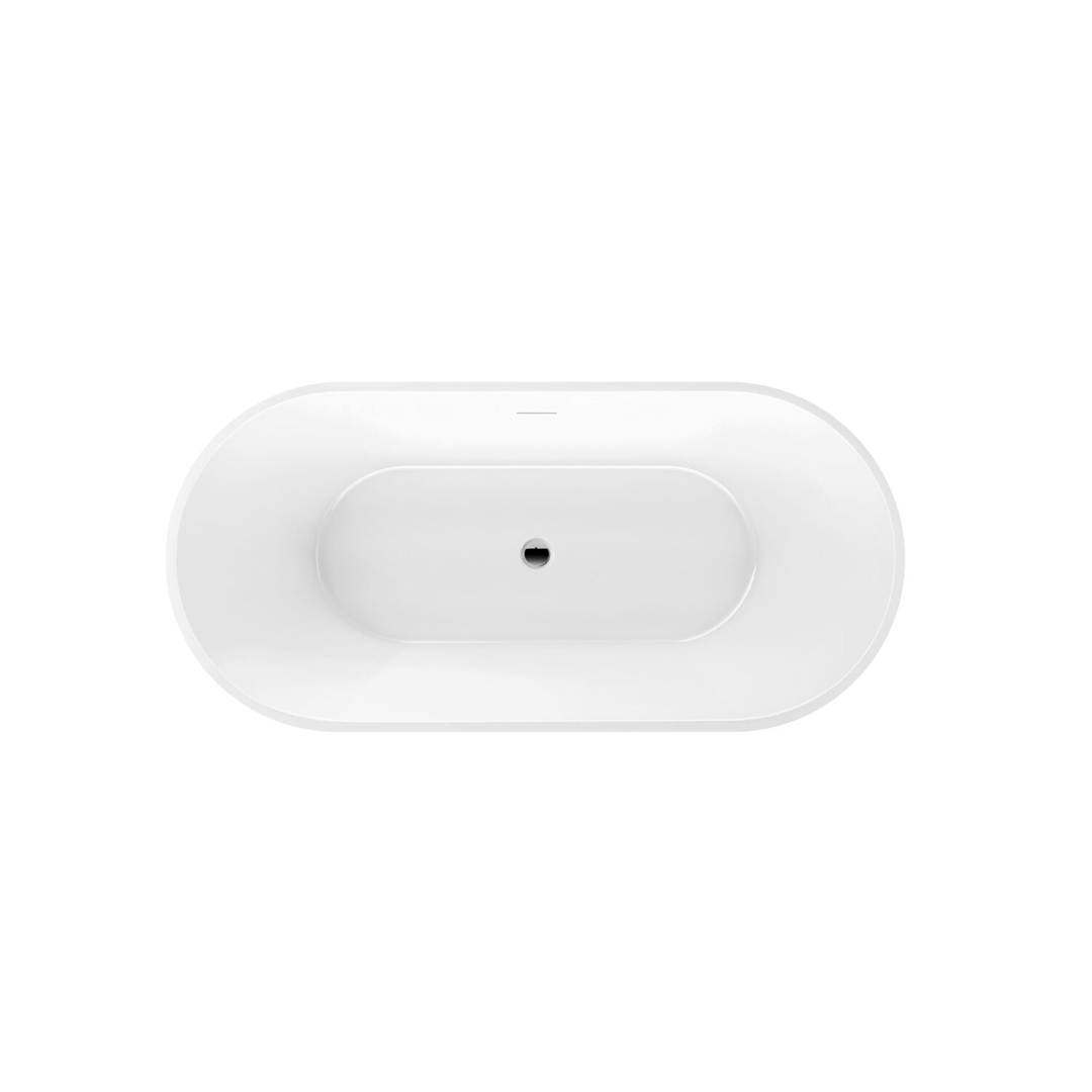 Linsol Joseph 1700Mm Freestanding Bath With Overflow Gloss White