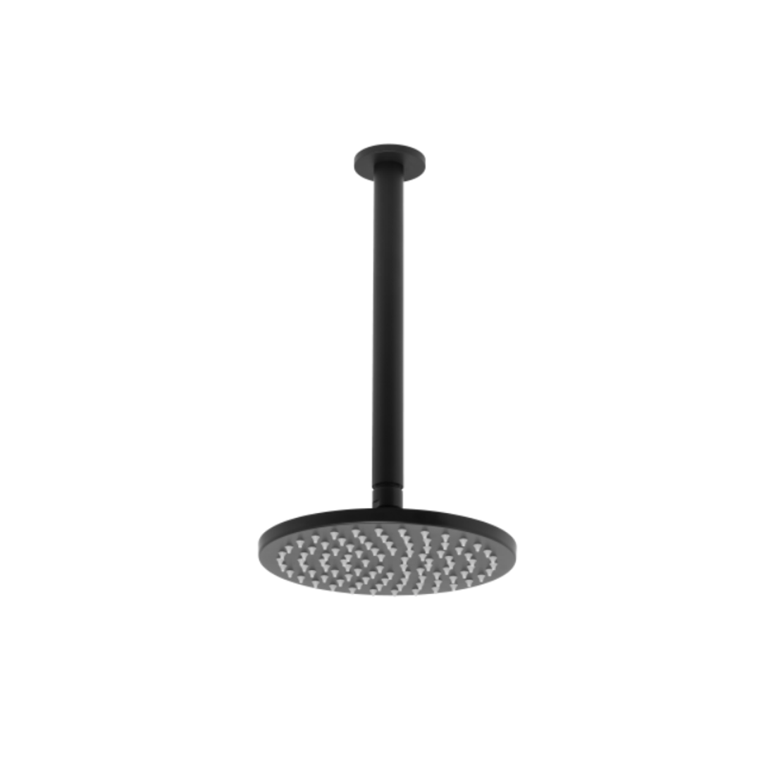 Johnson Suisse Venezia Overhead Shower With Ceiling Shower 300Mm Arm Matte Black