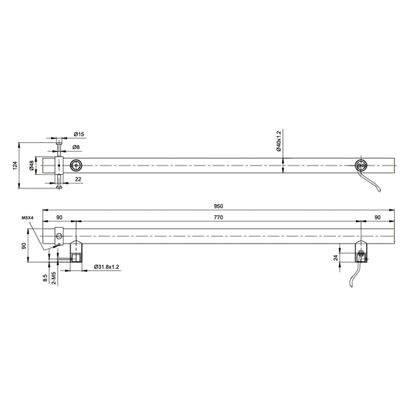 Linsol Allegra 12V Round Bar Vertical Heated Towel Rail Aged Bronze