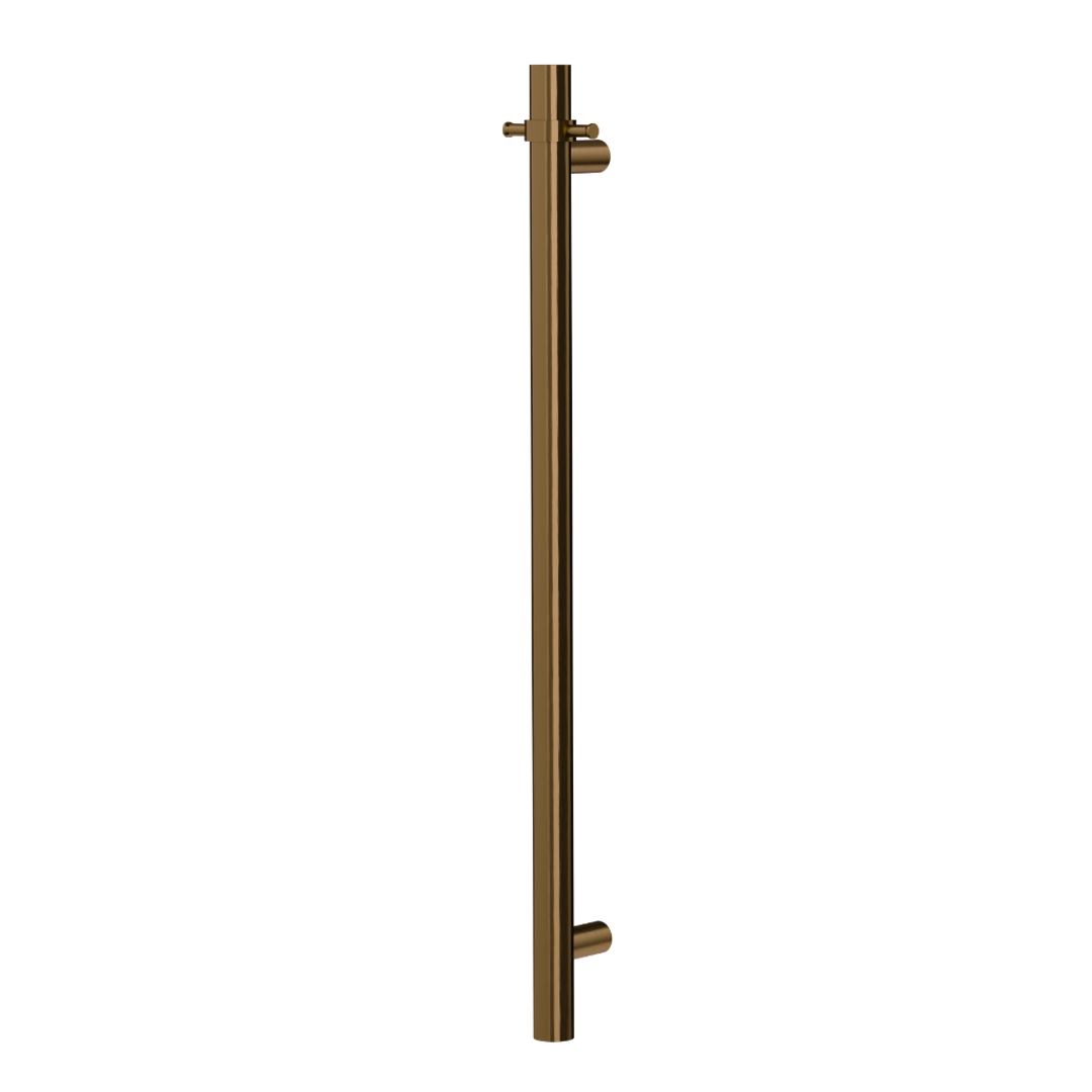 Linsol Allegra 12V Round Bar Vertical Heated Towel Rail Aged Bronze