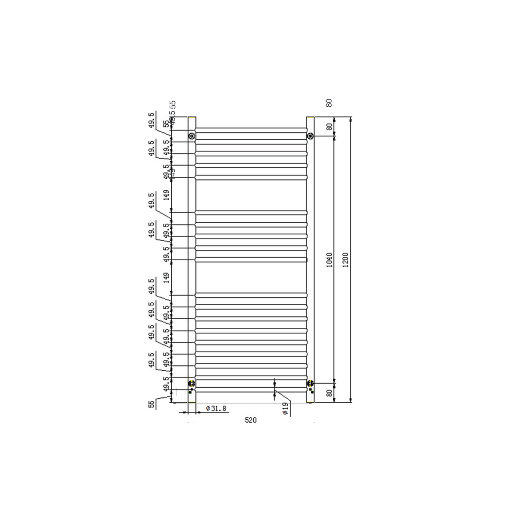 Linsol Allegra 19 Bar Heated Towel Rail - Chrome