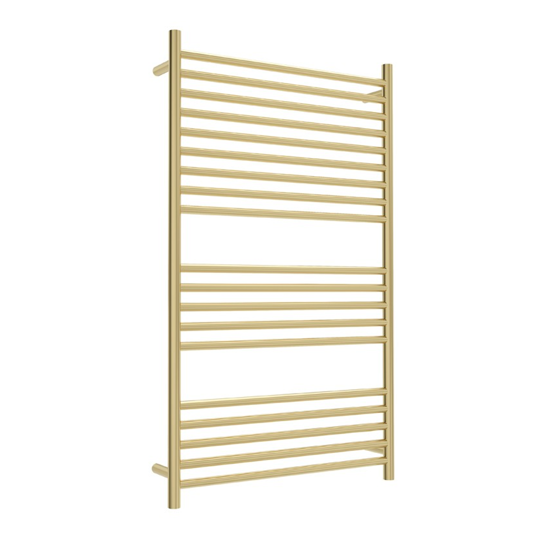 Linsol Allegra 19 Bar Wide Heated Towel Rail - Brushd Brass