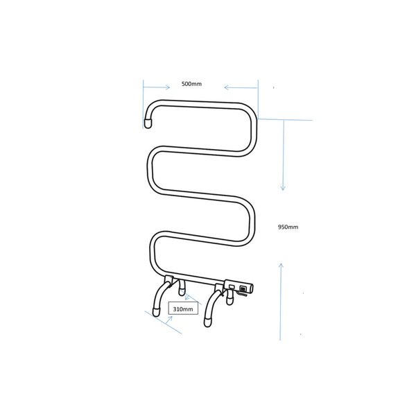 Linsol Avid Freestanding 5 Bar Heated Towel Rail - Chrome
