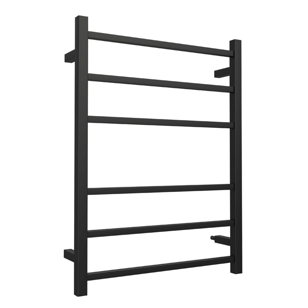 Linsol Spirit 6 Bar Heated Towel Rail - Matte Black