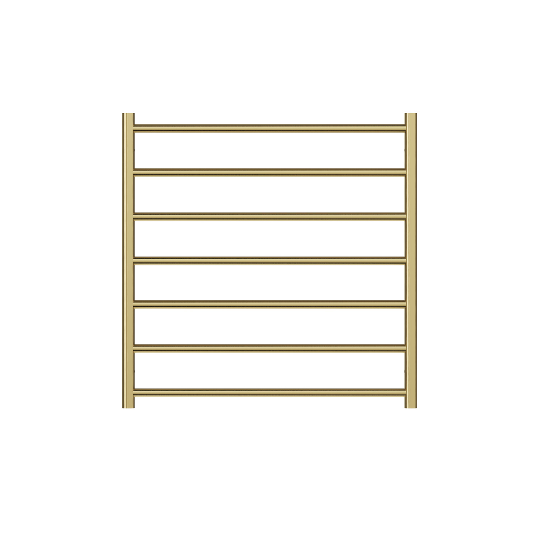 Linsol Allegra 7 Bar Heated Towel Rail - Brushd Brass
