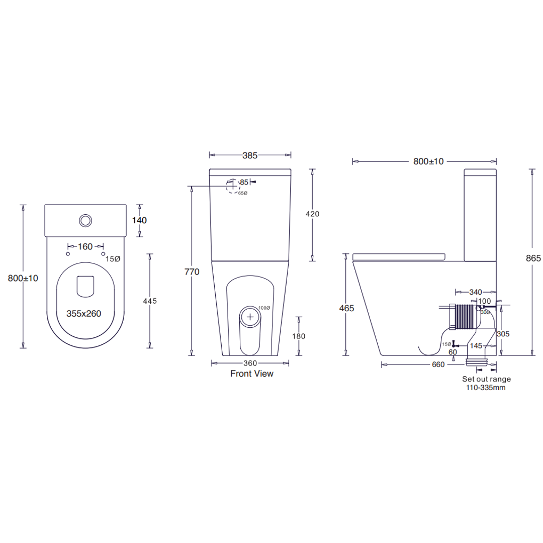 Johnson Suisse Venezia Care Cc Flush To Wall Rimless Suite White Seat Jttv341333317Wh
