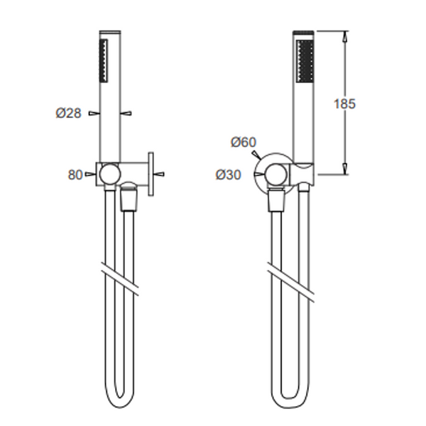 Johnson Suisse Venezia Hand Shower On Wob Pvd Brushed Nickel II