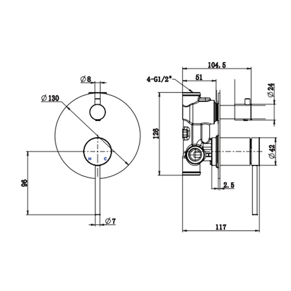 Johnson Suisse Venezia Shower Mixer With Diverter Kit Complete Brushed Brass