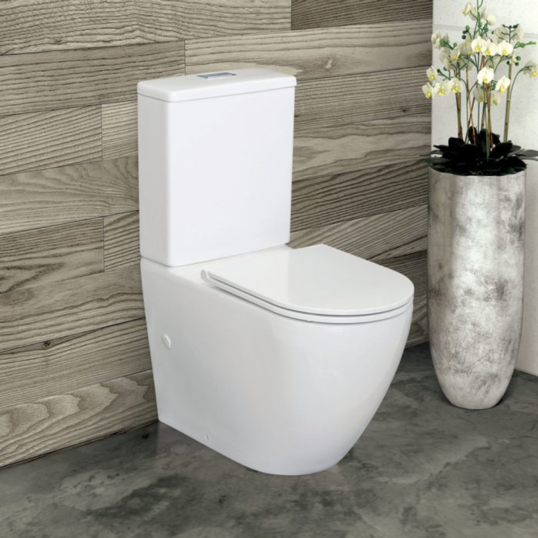 Fienza Alix Rimless S Trap Toilet Suite 90-160 Slim Seat K011A-2