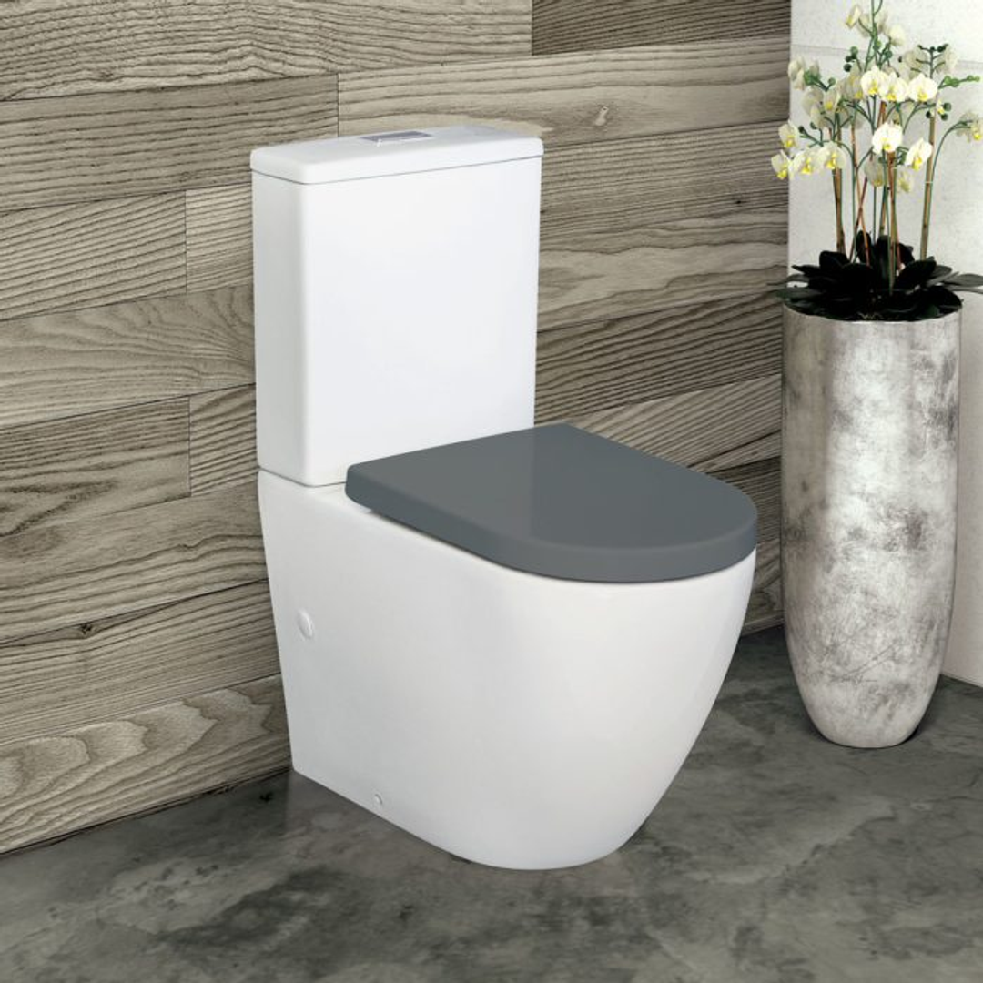 FIENZA ALIX BTW RIMLESS S TRAP TOILET SUITE 90-160 GREY SEAT K011GA