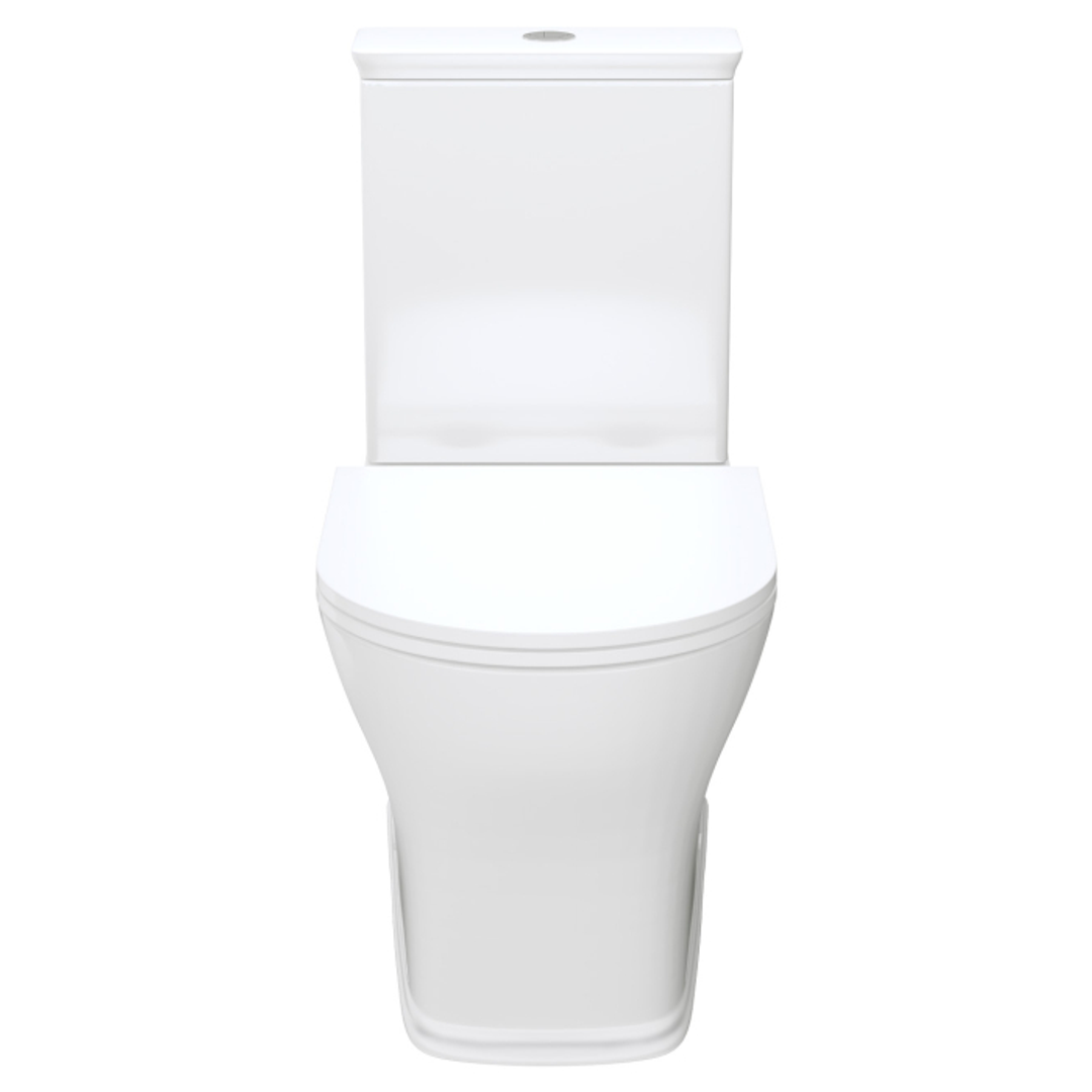 Fienza Lillian Tornado Flush Back to Wall P Trap Toilet Suite Gloss White with Slim Seat