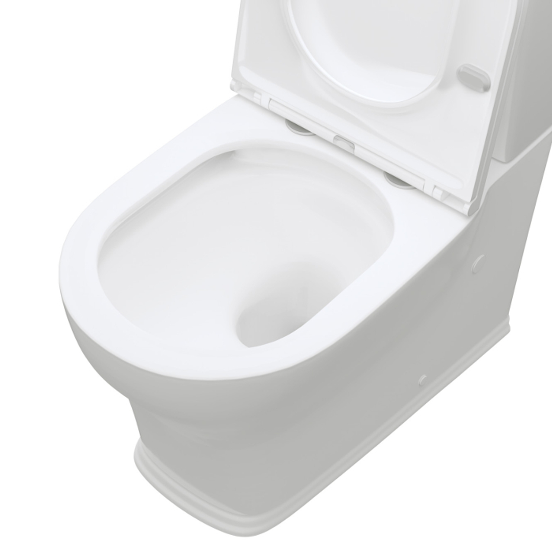 Fienza Lillian Tornado Flush Back to Wall P Trap Toilet Suite Gloss White with Slim Seat