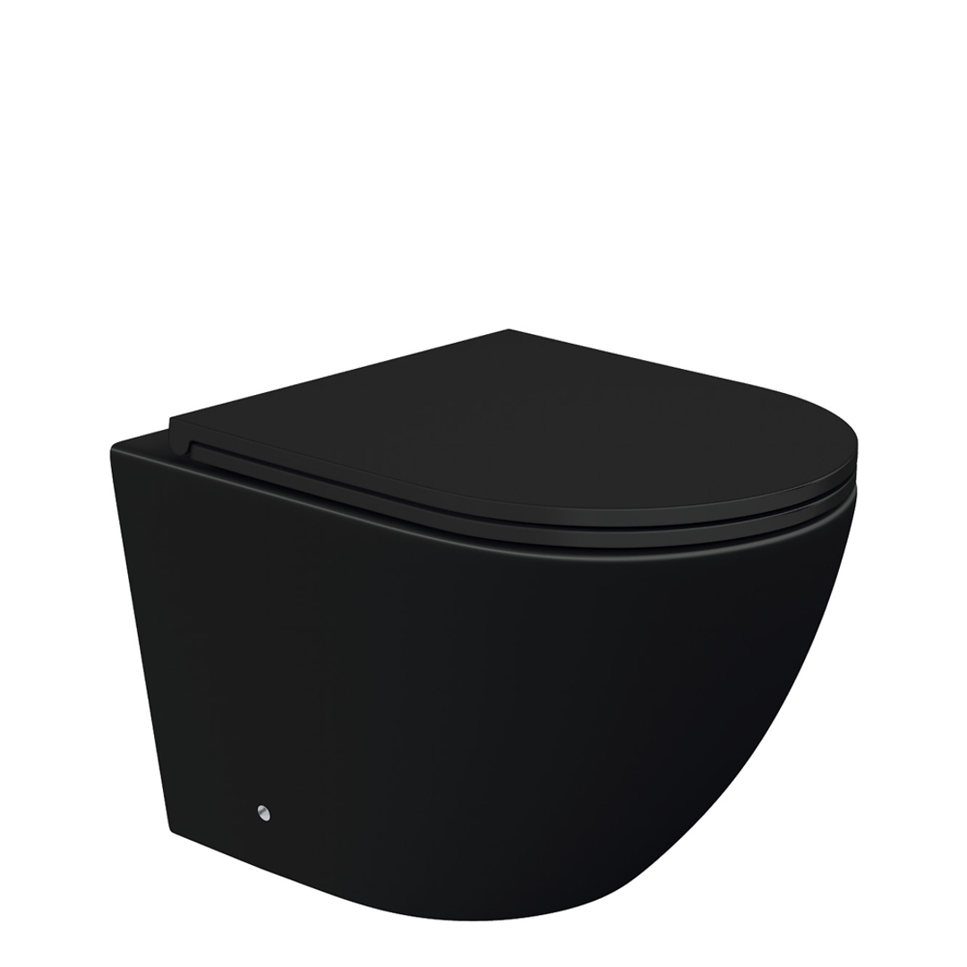 Fienza Koko Black Rimless Wall Hung Suite