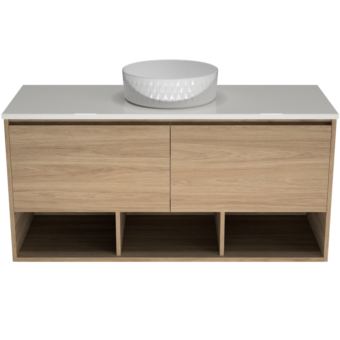 TIMBERLINE KANSAS VANITY 1200MM CENTRE WG BASIN SILKSURFACE AC TOP WALL HUNG