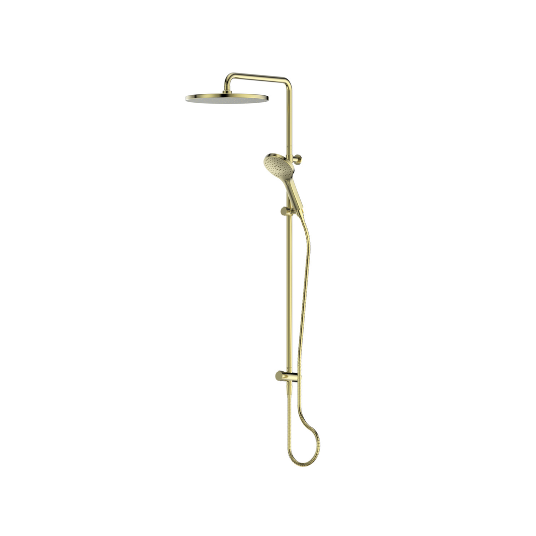 Greens Lavish Bubblejet Twin Rail Shower Pvd Brushed Brass