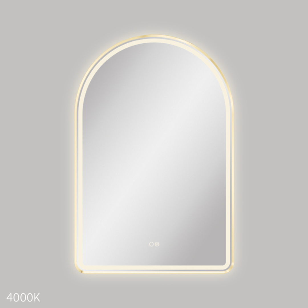 Fienza Valentina Led Urban Brass Framed Mirror 600 X 900Mm
