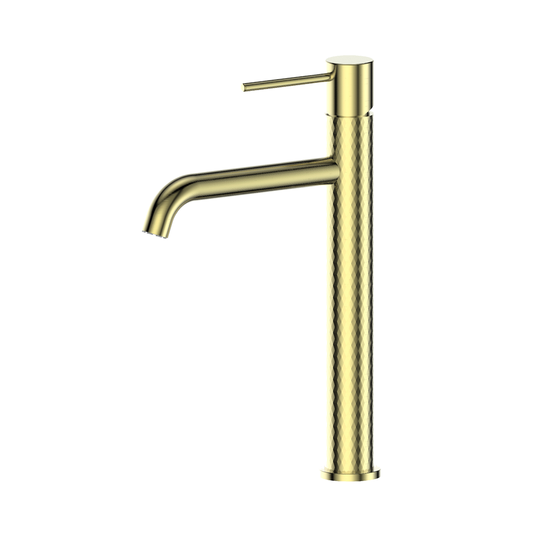 Greens Tesora Tower Basin Mixer Brushed Brass