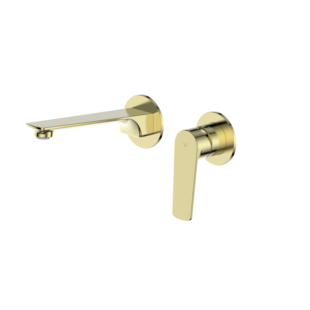 Greens Novi Wall Basin Mixer Brushed Brass