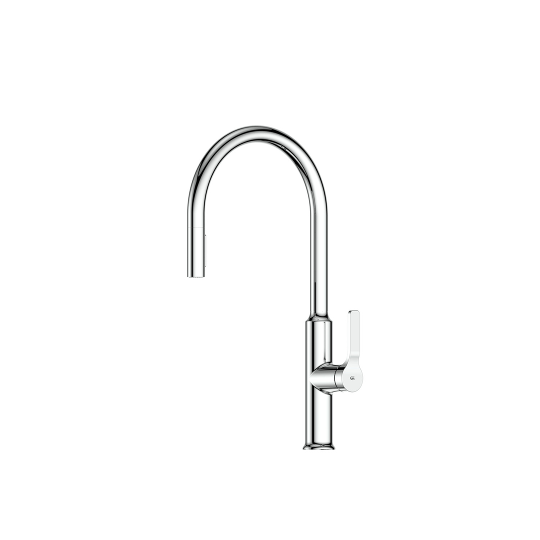 Greens Craft Pull-Down Kitchen Mixer With Kitchen Spout Chrome