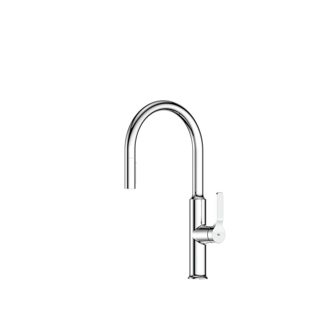 Greens Craft Pull-Down Kitchen Mixer With Prep Spout Chrome